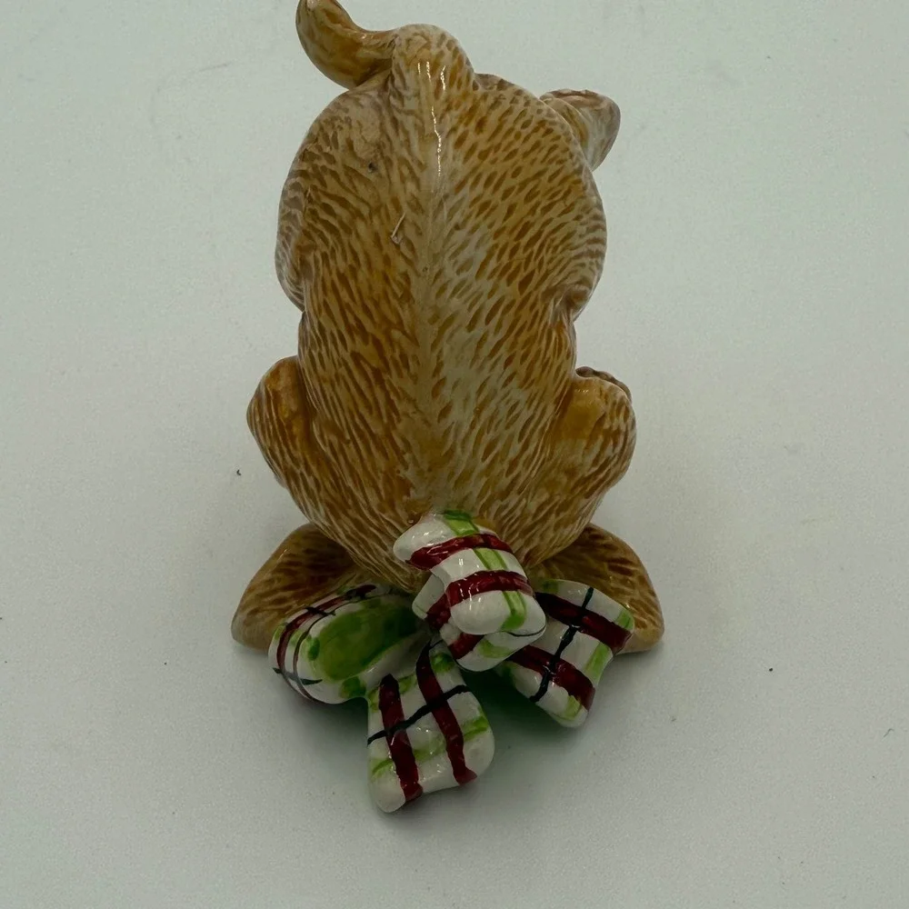 Fitz and Floyd Dear‎ Santa Puppy Dog Figurines Set of 3 Christmas Holiday Decor